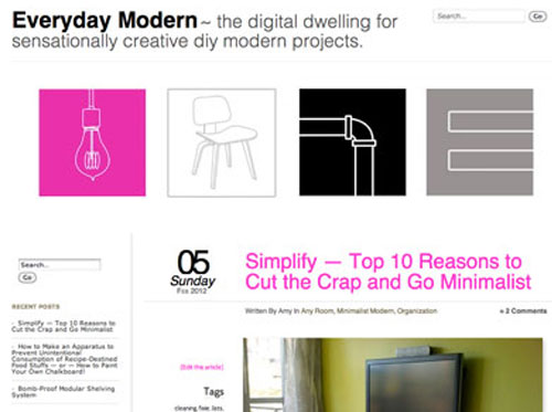 Everyday Modern homepage
