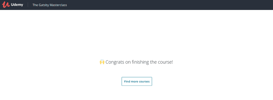 Finished course