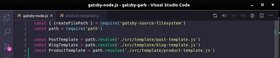 Gatsby-node product template